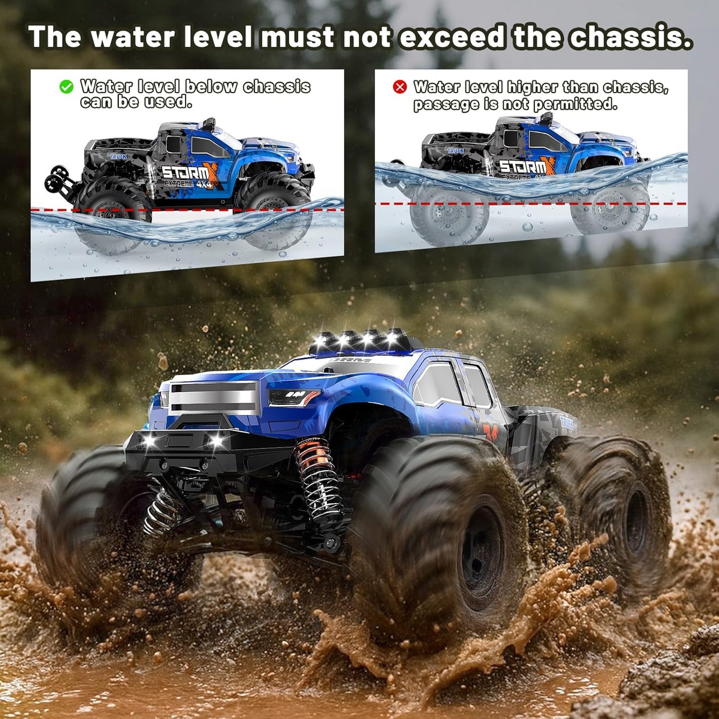 RC Auto 1:14 Off-Road Monstertruck – RC Truck – Afstandsbediening Auto – 4WD Buggy – 4x4 RC Voertuig – 40 km/u Snelheid – Waterdicht Met Metalen Schokdempers