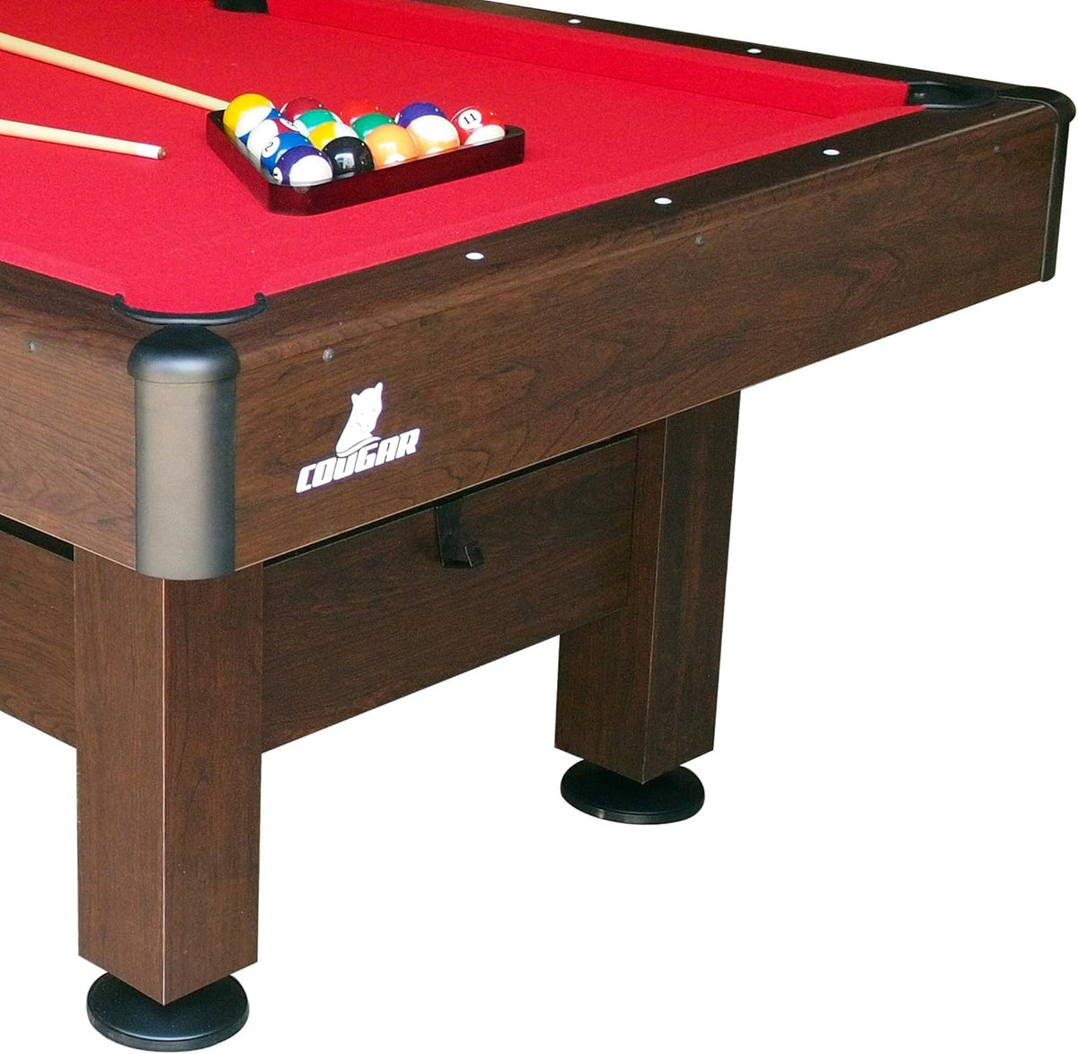 Cougar Saphir Pool Table 7ft in Brown & Red | Height Adjustable & Incl. Accessories | Indoor Billiard Table for Children & Adults - QUORE