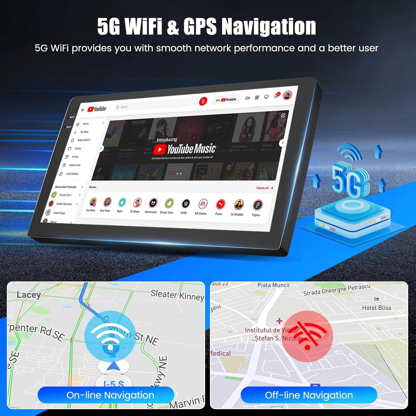 Android Autoradio – Multimedia Systeem – Navigatie Radio – CarPlay Stereo – Android Auto Receiver – 9 Inch Incell Touchscreen – Wireless CarPlay & GPS Navigatie