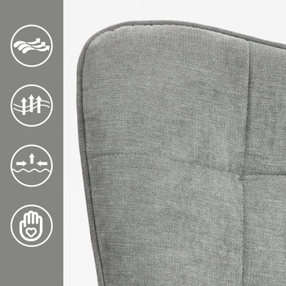 MEUBLE COSY Schommelstoelen, Scandinavische borstvoedingsschommelstoel Vrije tijds- en ruststoel van stof met E'-houten metalen poten voor woonkamer, slaapkamer, massief, donkergrijs, 66x84x97cm