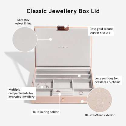 Stackers Blush Pink Classic Medium Jewellery Box, Set of 5