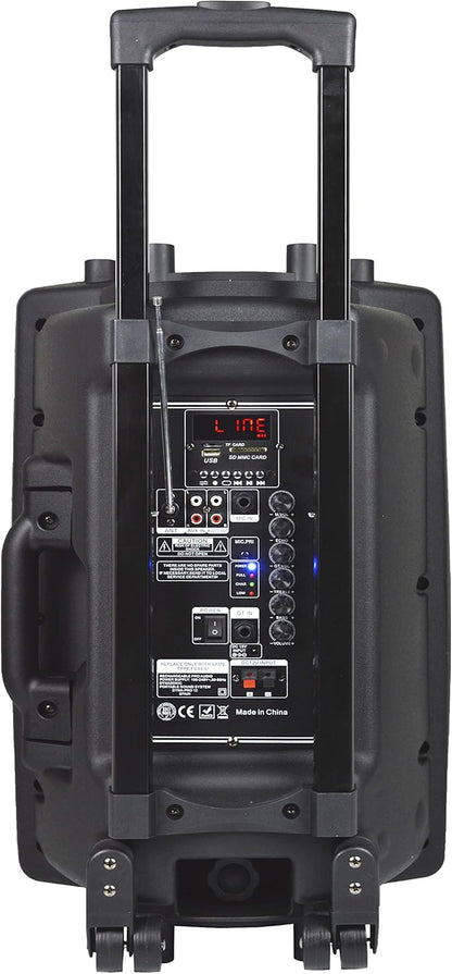 DYNASONIC Dynapro12 Mobile PA geluidsinstallatie microfoons luidsprekersystemen batterij MP3-USB-SD incl. draadloze microfoon geluidssysteem