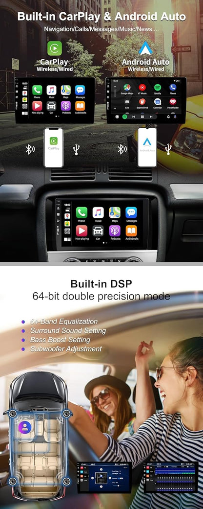 SXAUTO - 6G + 128G - Android 14 IPS autoradio voor Golf 7 (2013-2018) - ingebouwde Carplay/Android Auto/DSP - LED-camera + MIC - DAB stuurbediening Fast Boot 360-CAM WiFi - 2 Din 10.1 inch