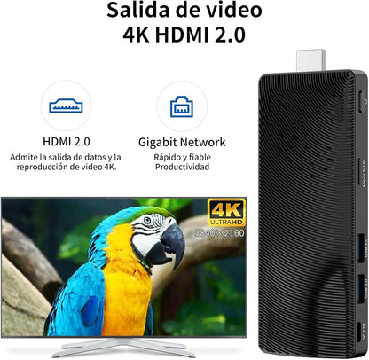 Mini PC Stick Win 10, HEIGAOLAPC Fanless Mini Computer, Pentium N4200 4GB 64GB eMMC (1.1 GHz), USB3.0 X 2, RJ45 Gigabit Ethernet 4K 60Hz, WiFi BT 5.0, HDMI 2.0