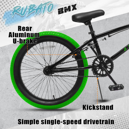 AVASTA 18 Inch Kinderfiets Freestyle BMX Fiets voor 5 6 7 8 Jaar Jongens Meisjes en Beginners，Verschillende Kleuren