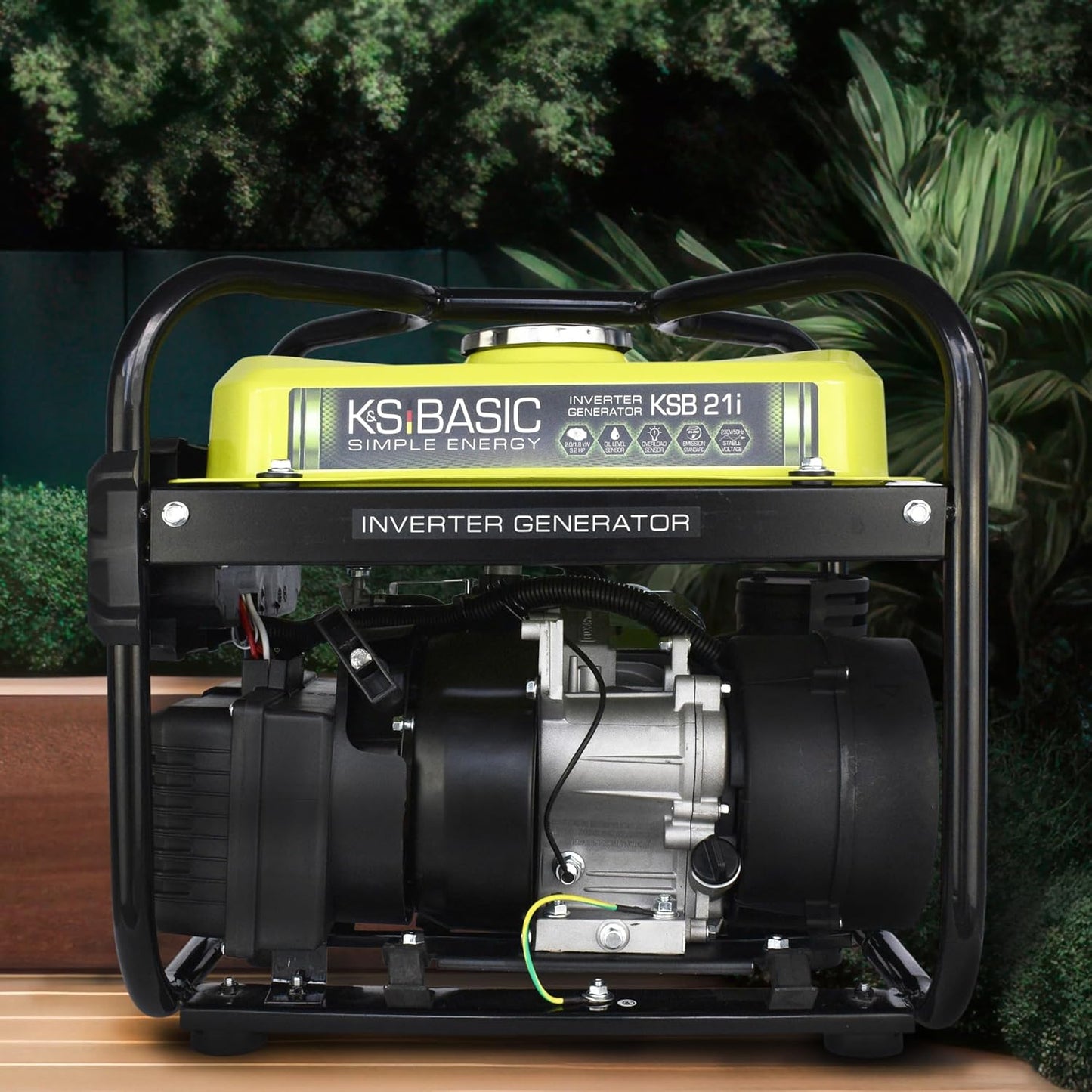 K&S Basic KSB 21i – 4-takt benzine-stroomgenerator, invertergenerator 2,9 pk met automatische spanningsregelaar, olietekort beveiliging, uitlaatgasnorm EURO V, 2000 W, 2 x 16 A (230 V) voor kamperen