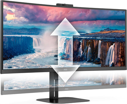 AOC V5 CU34V5CW/BK LED display 86,4 cm (34") 3440 x 1440 pixels Wide Quad HD Noir