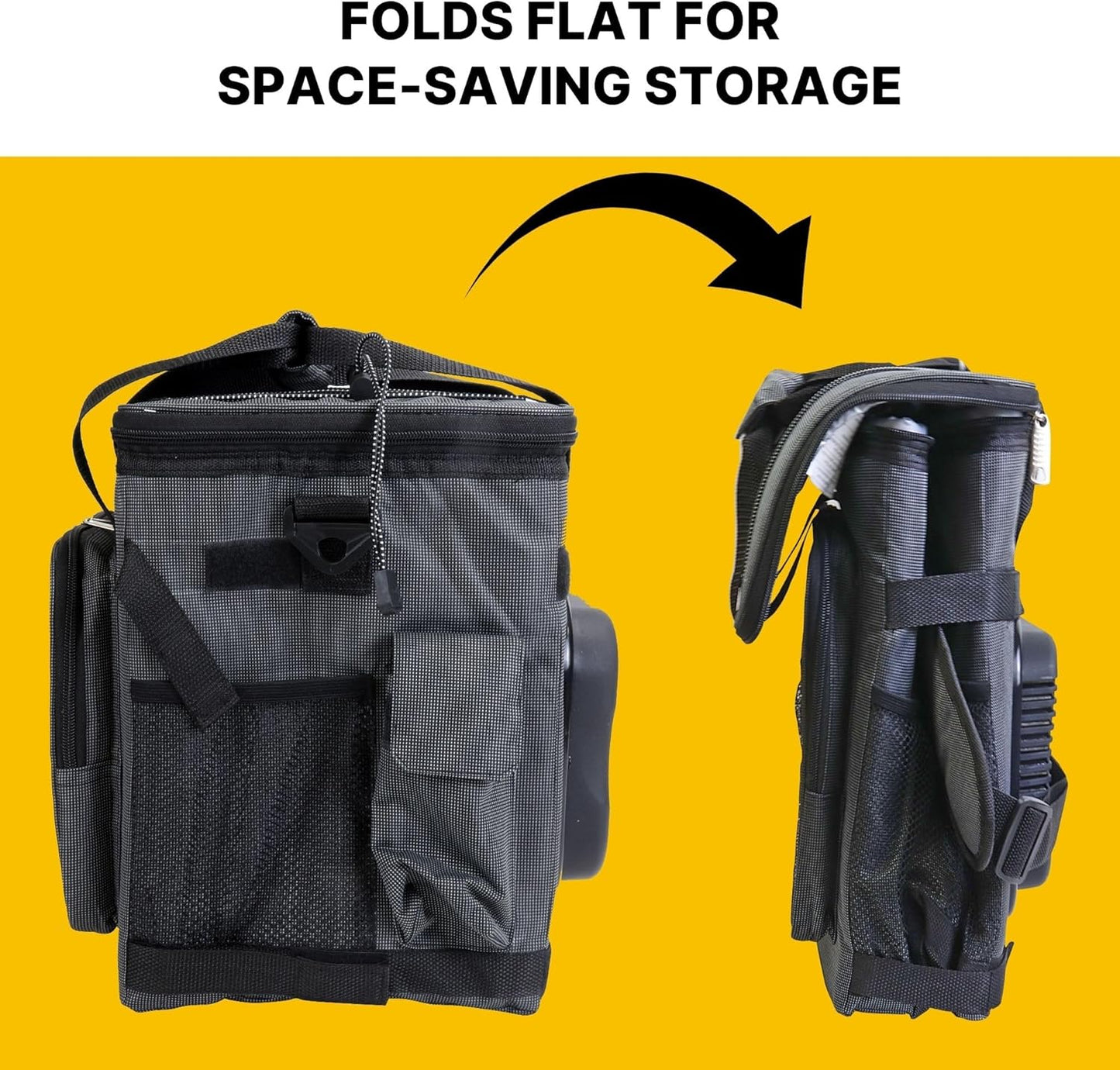 Koolatron Elektrische draagbare koeler, plug in 12V auto koeltas, 14 qt (13 L) Zwart/Grijs Soft-Sided Geen Ice Thermo Elektrische Draagbare Koelkast voor Camping, Verstelbare SchouderriemTravel Road