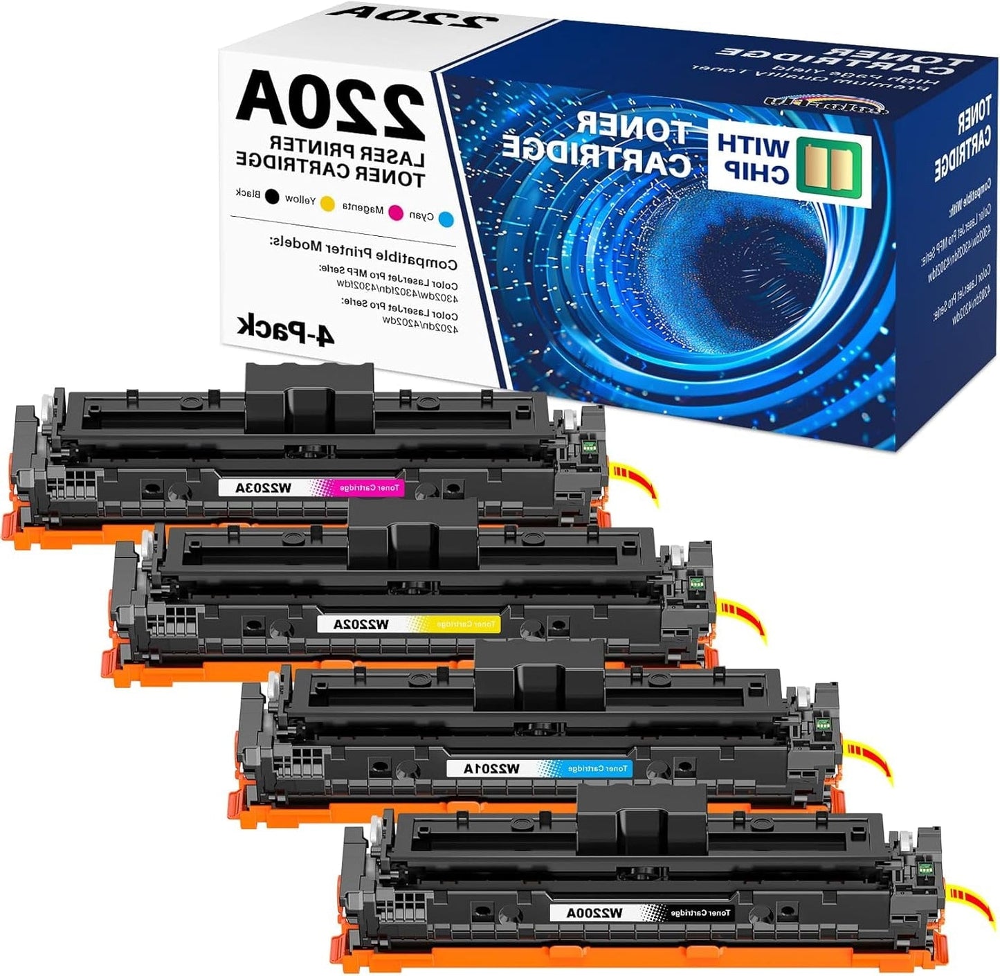 Compatibele Toner – Toner Set – Toner Cartridges – Kleurcartridge – Laserjet Toner – 4 Kleuren Complete Set – Ingebouwde Chip Voor Automatische Herkenning