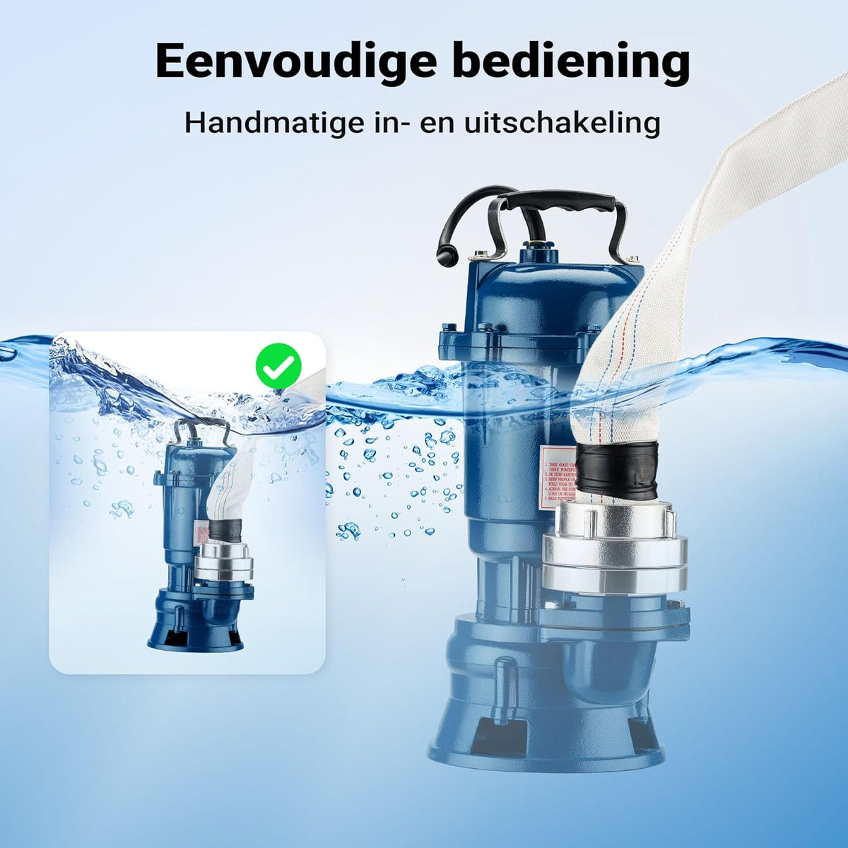 Vuilwaterpomp – Dompelpomp – Afvoerpomp – Bouwpomp – Afvalwaterpomp – 1100W Krachtige Motor – 20 Meter Afvoerslang