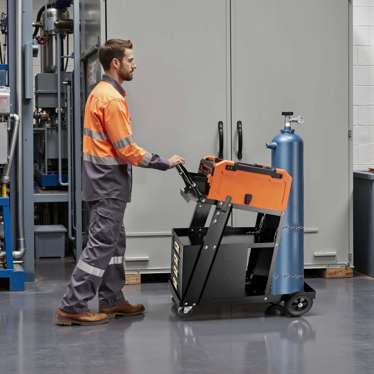 Laswagen Met 4 Schuifladen – Laskar – Werkplaatswagen – Laswagen Voor Lasapparatuur – Wagen Voor Lasmachine En Onderdelen – Staal – 100 Kg Draagvermogen