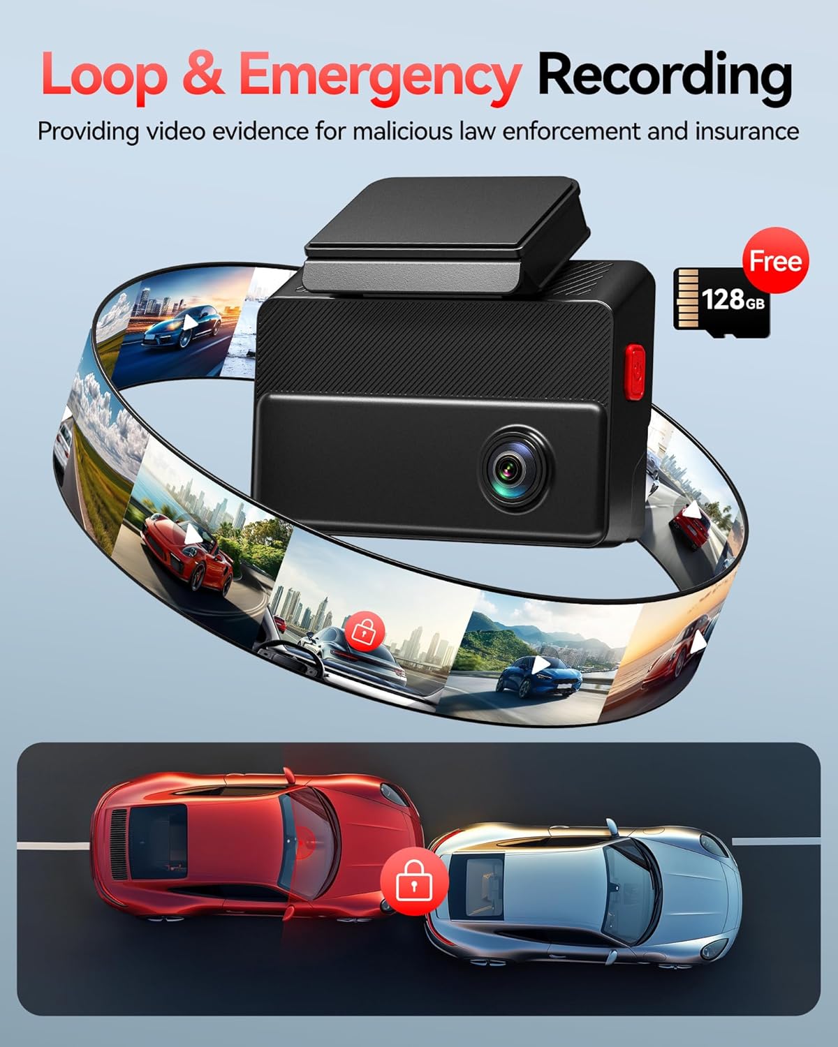 Dashcam Auto – Autocamera – Auto Camera – Rijcamera – Auto Dashcam – 3-Kanaals Met 530° Dekking – 2,5K + 2,5K + 1080p