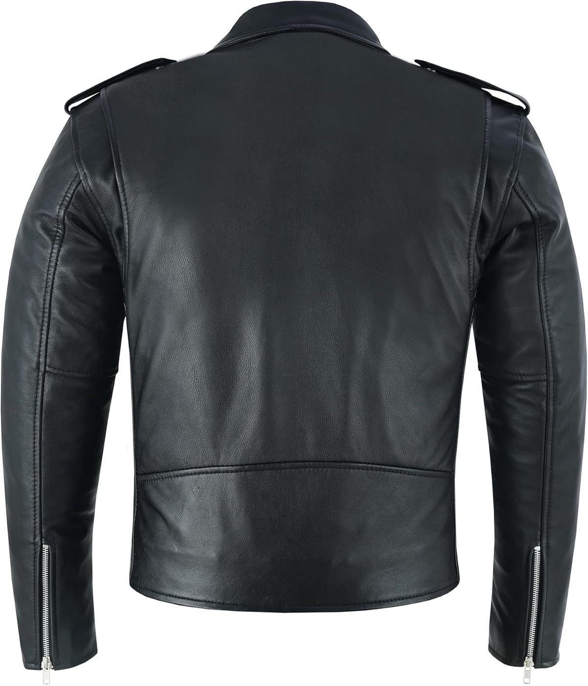 Leren herenjack Highway Bikerjack Marlon Brando Motorjas - Touringjack volnerf echt leer Zwart - 3XL