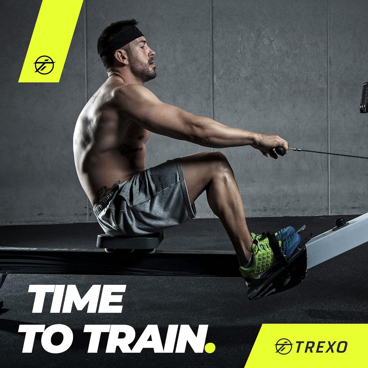 TREXO RM100 Rowing Machine with Magnetic Resistance System, 1-16 Flywheel, 3.5 kg, Weight Indication, Stable Construction, Ergometer, Rowing Machine - QUORE