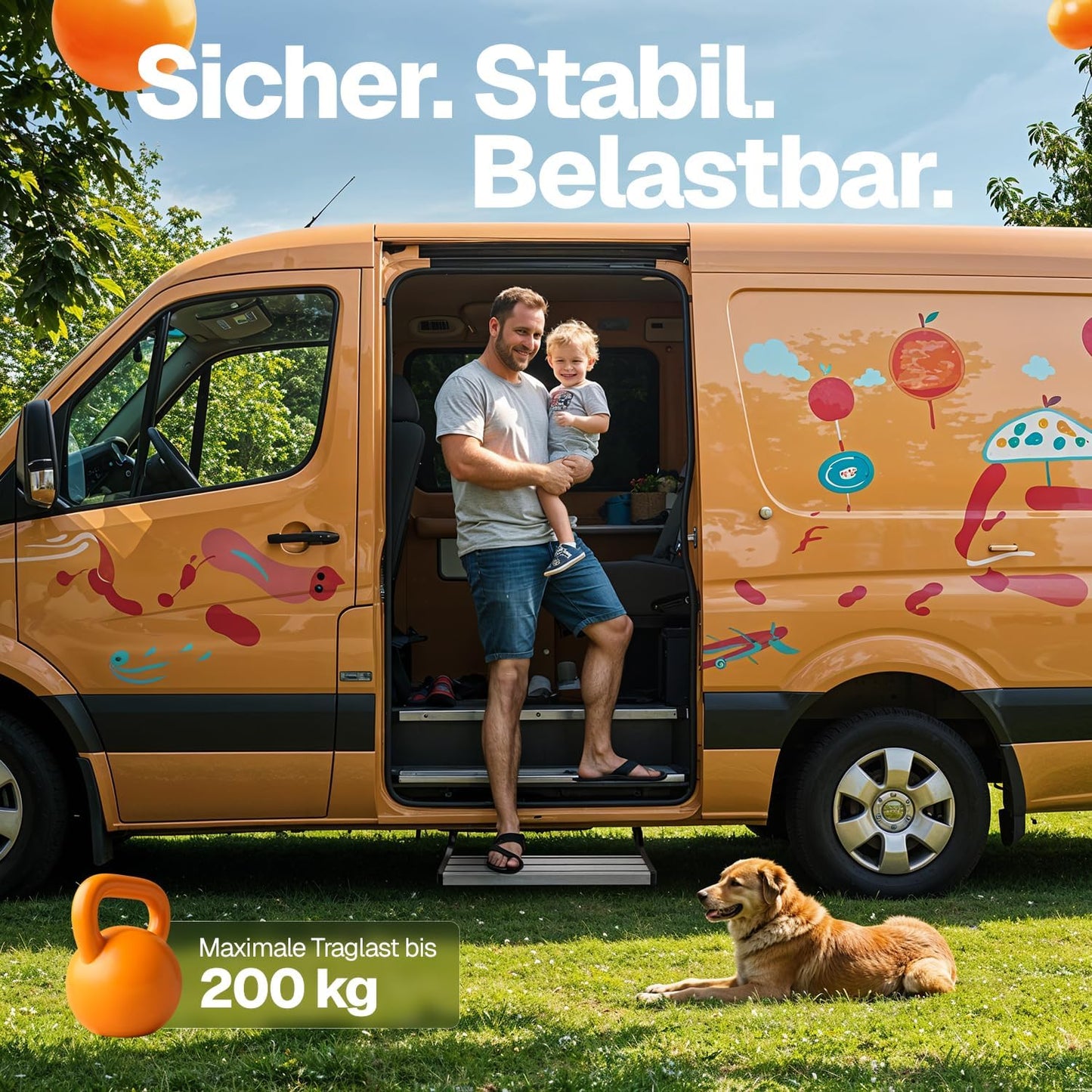 Dubbele opstaptrede, 2 treden voor caravans, 60 x 21 x 29 cm, stabiele aluminium trap voor camper, antislip, weerbestendig, tot 200 kg, instaphulp camping