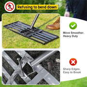 Egaliseerhark, 66 x 25 cm nivelleringshark voor gazon, zware belasting, 5 ft gazonniveaugereedschap, verstelbare handgreep, gazonnivellering voor tuin, tuin