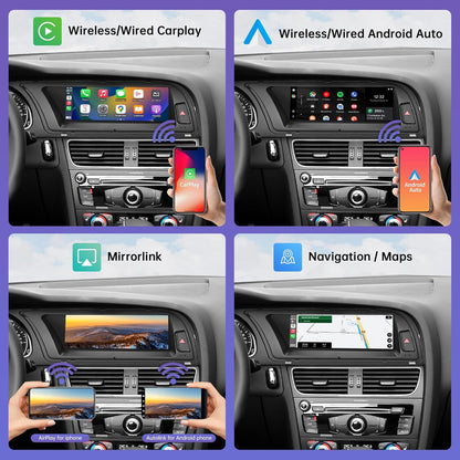 Autoradio – Autoscherm – Multimedia Systeem – Car Play – Touchscreen – 8,9 Inch HD – Draadloos CarPlay & Android Auto