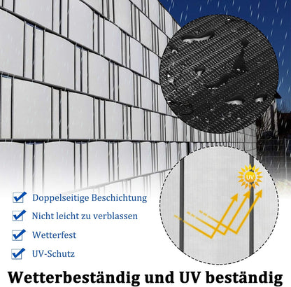 PVC Privacystroken – Inkijkwerende Strook – Privacyfolie – Zichtwerende Strip – Balkonscherm – Weer- en UV-Bestendig – 260m x 19cm Lichtgrijs Met 120 Bevestigingsclips