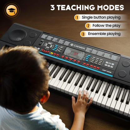 Keyboard 61 Toetsen – Pianotoetsenbord – Elektrisch Keyboard – Elektronisch Keyboard – Muziektoetsenbord – 128 Geluiden En 128 Ritmes – 3 Leermodi
