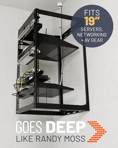 Open Frame Rack 20U – Serverrack – Netwerkrek – AV-rack – 19-Inch Rack – Open Ontwerp Voor Optimale Luchtstroom – Wandmonteerbaar Met 2 Geventileerde Planken