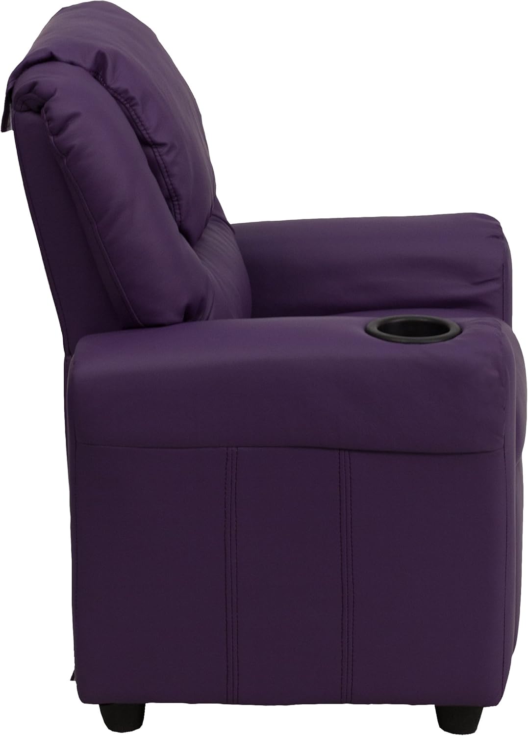 Flash Furniture Hedendaagse kinderfauteuil met bekerhouder en hoofdsteun, hout, paars Vinyl, 60,96 x 48,26 x 48,26 cm