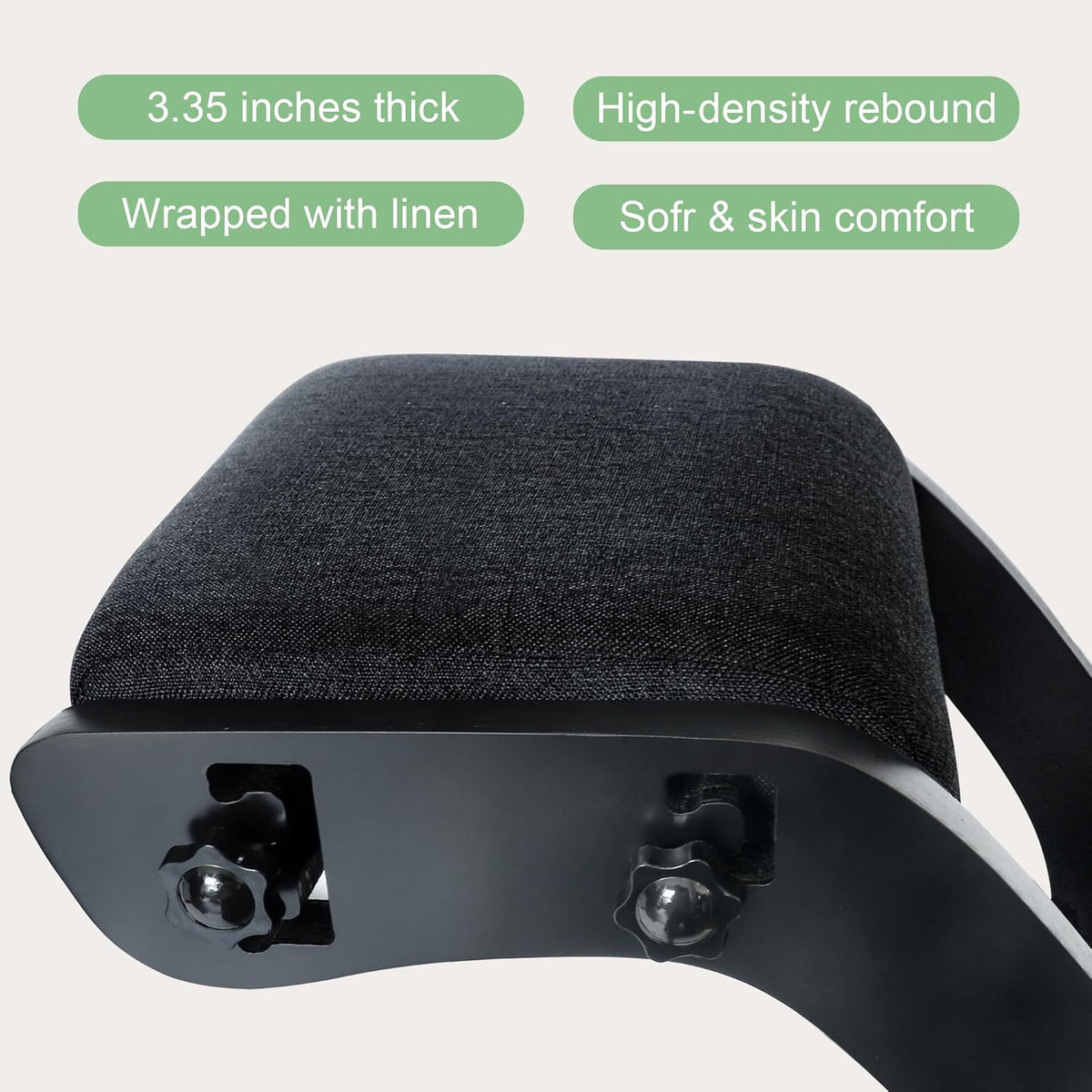 Predawn Ergonomische kniestoel voor zitcorrectie, kniekruk, kruk voor thuis, meditatie, houten en linnen kussen, rugpijn, nekpijn, verlichting en lichaamshouding (zwart)