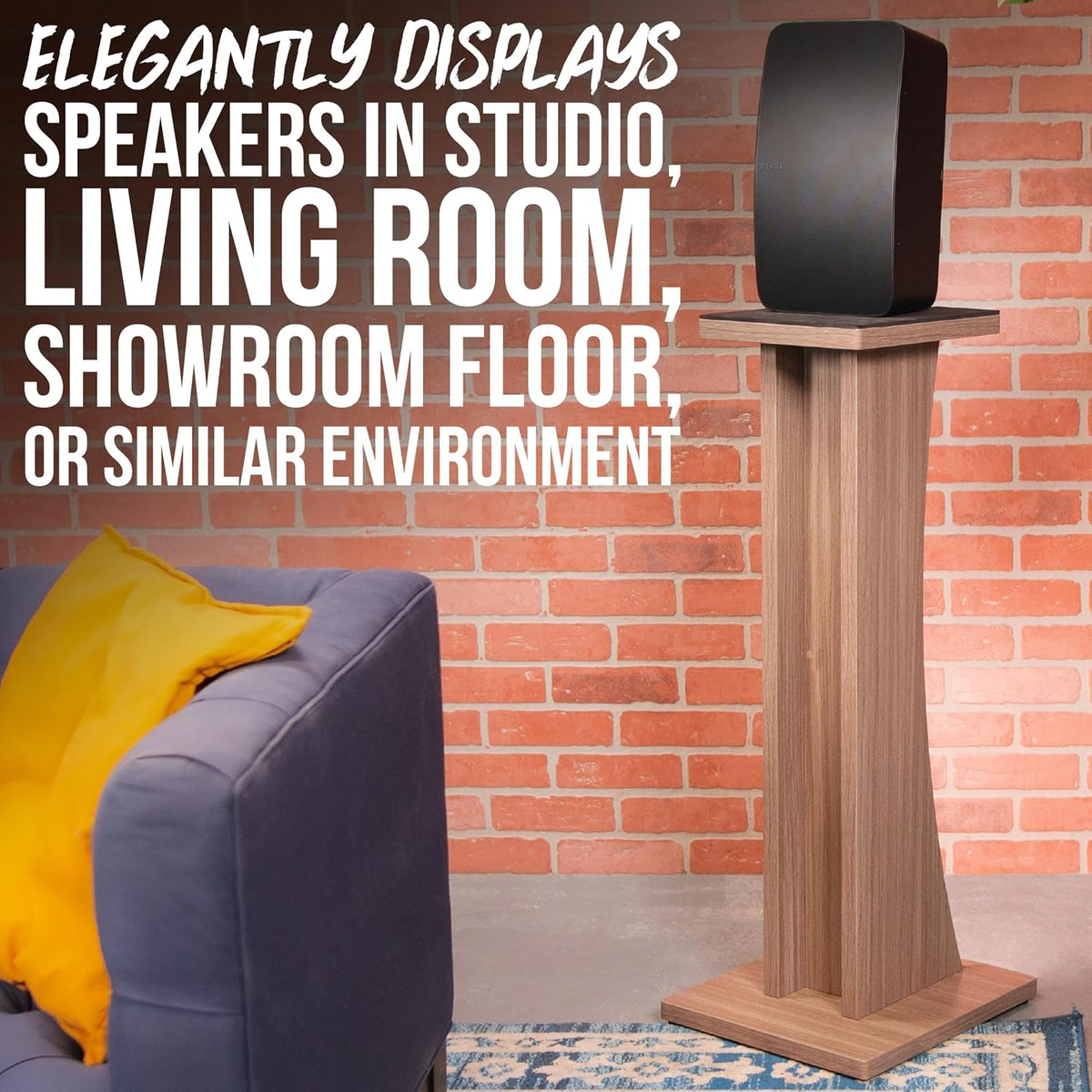 Gator Frameworks Elite-serie staande houten studio monitor luidsprekerstandaard in natuurlijke esdoornafwerking; enkel (GFW-ELITESPKSTMN-MPL)