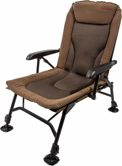 Vissersstoel – Karperstoel – Visstoel – Outdoor Stoel – Recliner Stoel – Verstelbare Rugleuning – Microfleece Bekleding – Extra Stabiel Frame