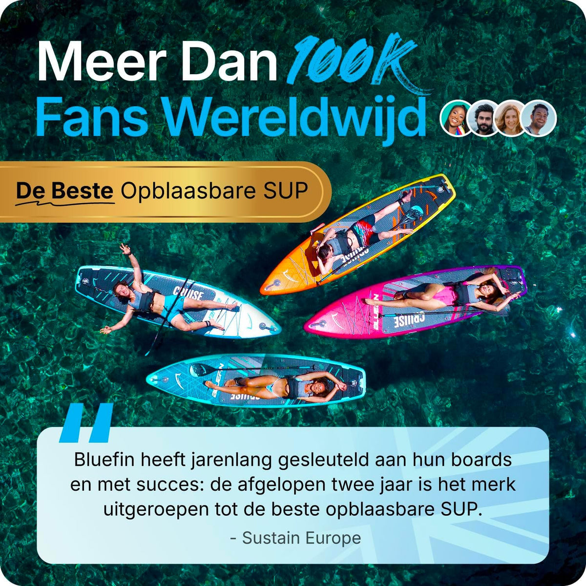 Bluefin Cruise 10'8 opblaasbaar paddleboard | Premium SUP-pakket en accessoires | antislip dekpad en lichtgewicht | 6' dik allround paddleboard | Perfect stand-up board voor volwassenen en