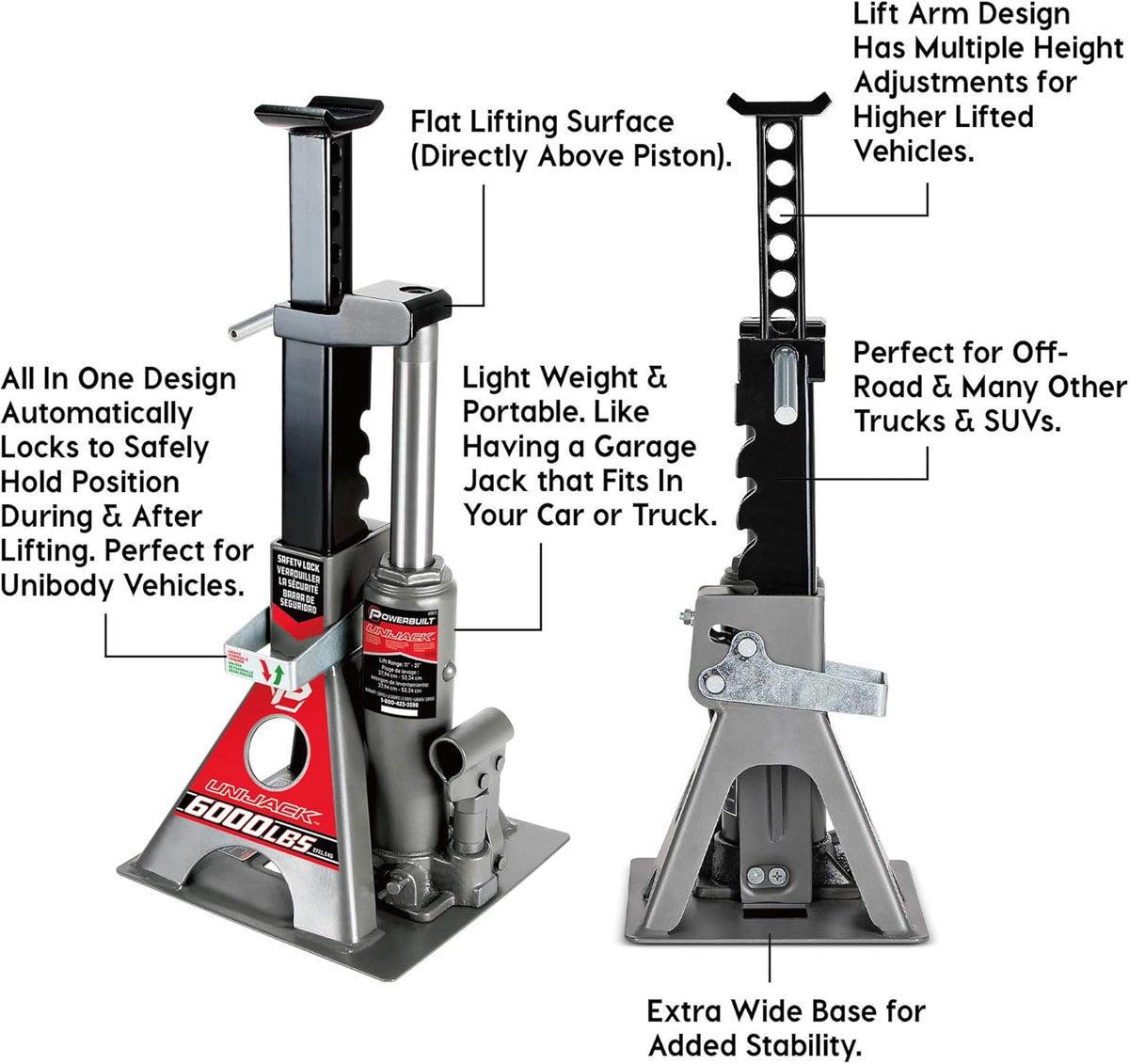 Hydraulische Fleskrik – Flessenkrik, Kriksteun, Autokrik, Jackstand – 3 Ton – Geïntegreerde Ratelvergrendeling – Brede Basis En Hefbereik 11 Tot 21 Inch