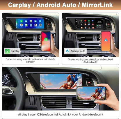 8,9 inch Carplay draadloos scherm voor Audi A5 2009-2015 met 3GMMI Android Auto-display Ondersteuning voor OEM-functie, Siri, Airplay, Autolink