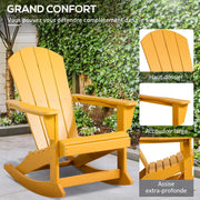 Adirondack - Tuinstoel - Schommelstoel - Relaxstoel - Ergonomische Rugleuning - Stevige - voor Tuin - Balkon - Terras -  HDPE - 73.5 x 93 x 91.5 cm - Oranje