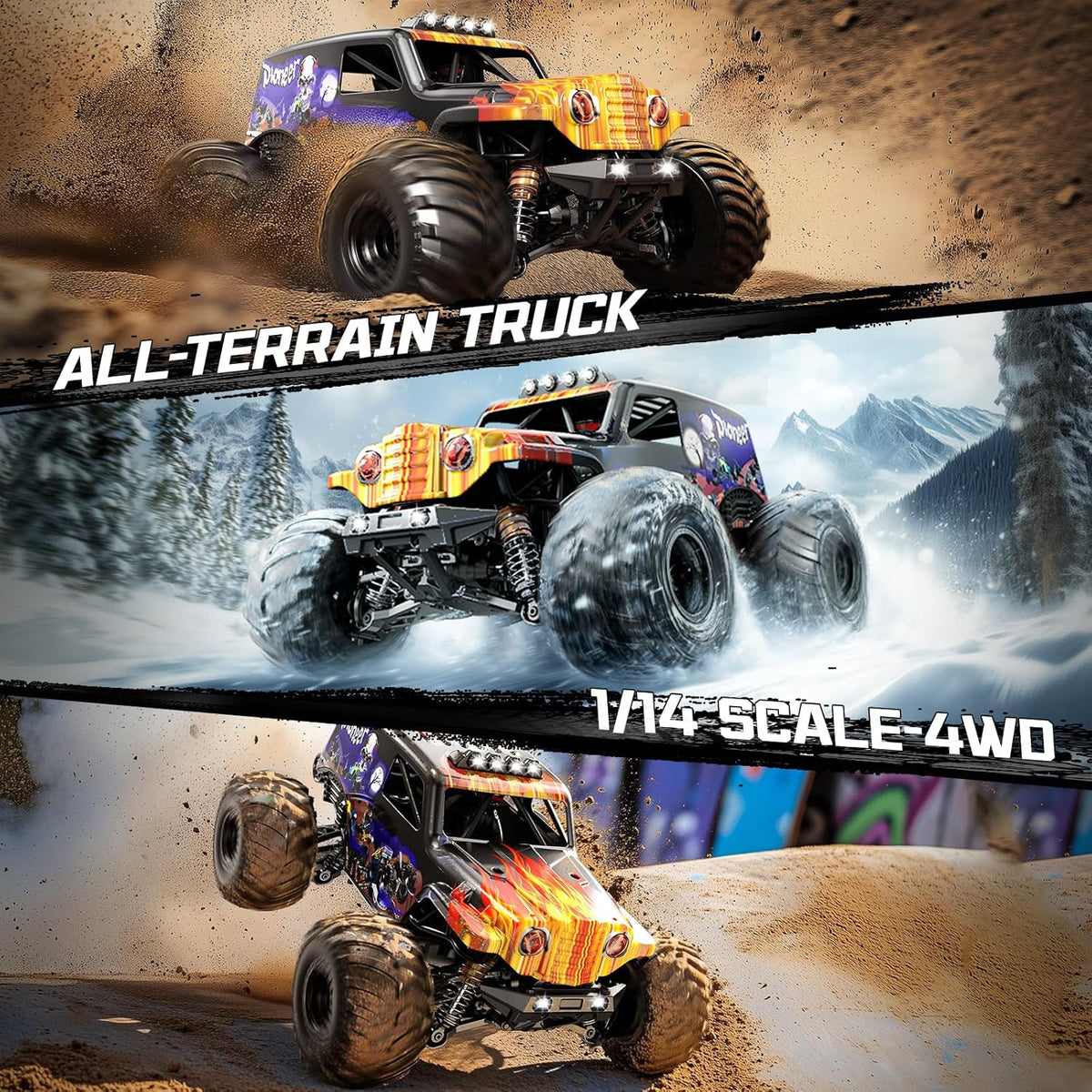1/14 Brushless RC Auto – RC Wagen – RC Truck – RC Modelauto – RC Buggy – 70 km/u Topsnelheid – Olie Schokdempers - QUORE