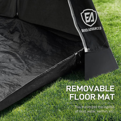 EVER ADVANCED voortent caravan 350x260x245cm voor camper met 2 ramen zijdeur, grotere deur dan dak, reisvoortent PU 3000mm waterdicht geschikt voor reizen, familie samen, kamperen
