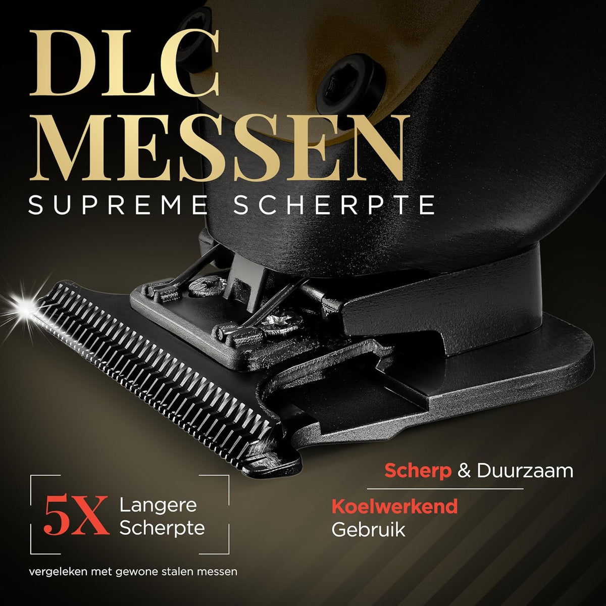 Tondeuse Goudkleurig – Trimmer – Baardtrimmer – Haartrimmer – Contourtrimmer – Borstelloze Motor – Zero Gap Messen