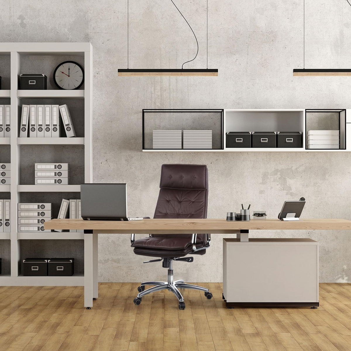 Bureaustoel – Draaistoel – Managersstoel – XXL Bureaustoel – Kantoorstoel – Nappalederen Bekleding – Ergonomisch Ontwerp – Synchroon-mechanisme