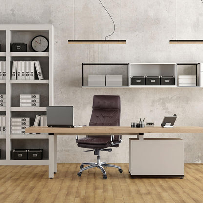 Bureaustoel – Draaistoel – Managersstoel – XXL Bureaustoel – Kantoorstoel – Nappalederen Bekleding – Ergonomisch Ontwerp – Synchroon-mechanisme