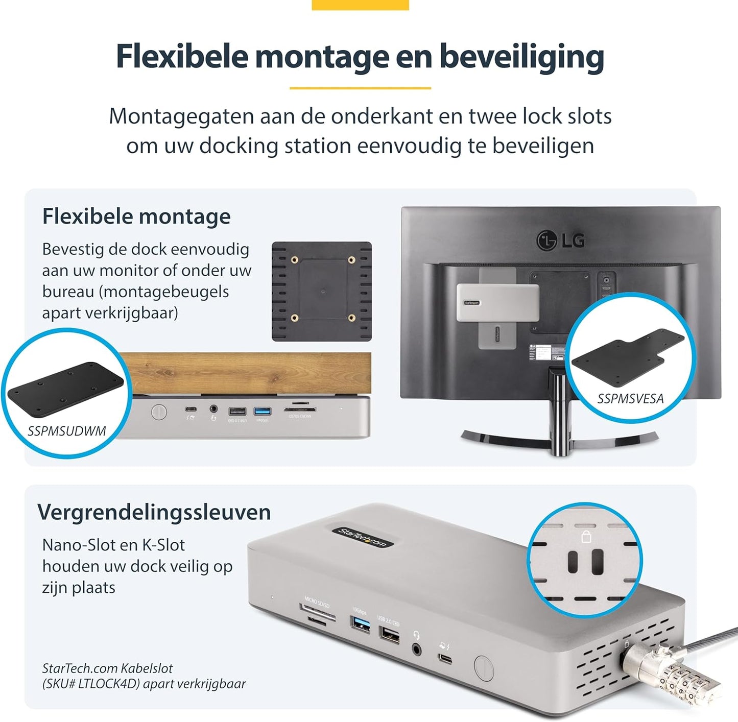 StarTech.com Universeel USB4 & Thunderbolt 4 Docking Station, Quad Display op Windows, Dual Display op MacBook, HDMI DP Dock met 98W Laptop Charging