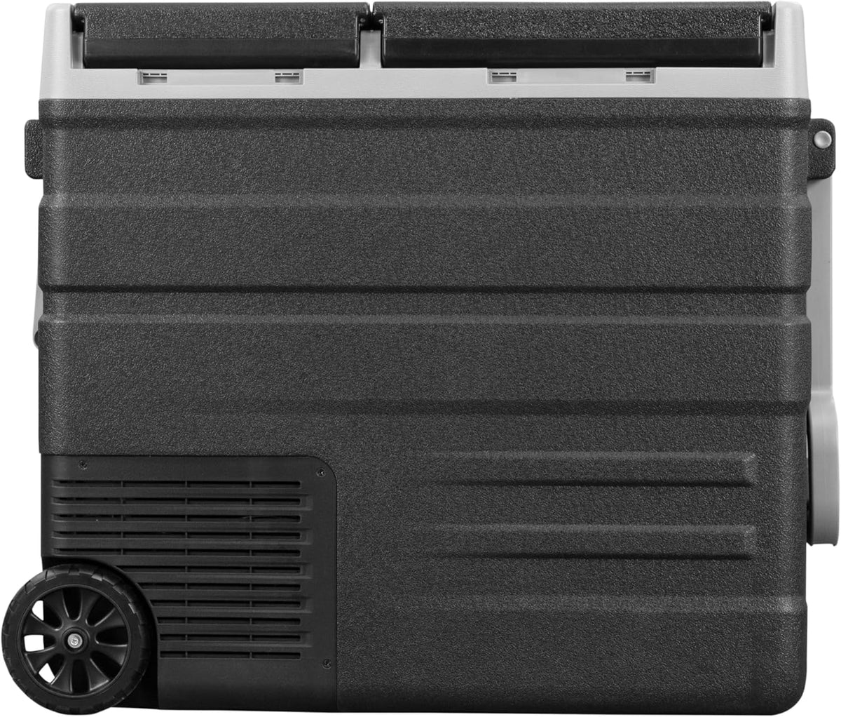 Steamy-E Dual Zone 65 Roller, Elektrische Compressor Koelbox met wielen, 57 Liter, 12V/230V, voor vriezen en koelen van -20 tot +20, ideaal voor op de camping