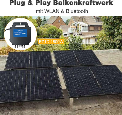 APsystems® Microomvormer EZ1D 1800W incl. geïntegreerd WLAN & Bluetooth en VDE-relais, plug & play ideaal voor balkonkrachtcentrale (met aansluitkabel)