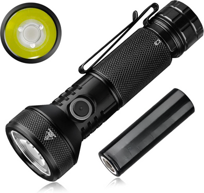 Zaklamp - Tactische Zaklamp - LED-buitenlamp - Krachtige - Oplaadbare - Draagbare - met Li-Ion Batterij -  voor Zoeken - Wandelen - Noodsituatie - 2100Lm - 697m Lichtpad - 3.7V - ‎IPX8 - Zwart