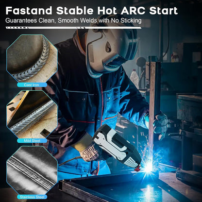 Elektroden Lasapparaat, Draagbaar ARC handheld lasapparaat, 220 V, 120 A IGBT inverter, lasmachine met digitaal display, booglasapparaat voor machinedraad 3/32 inch - 1/8 inch (grijs)