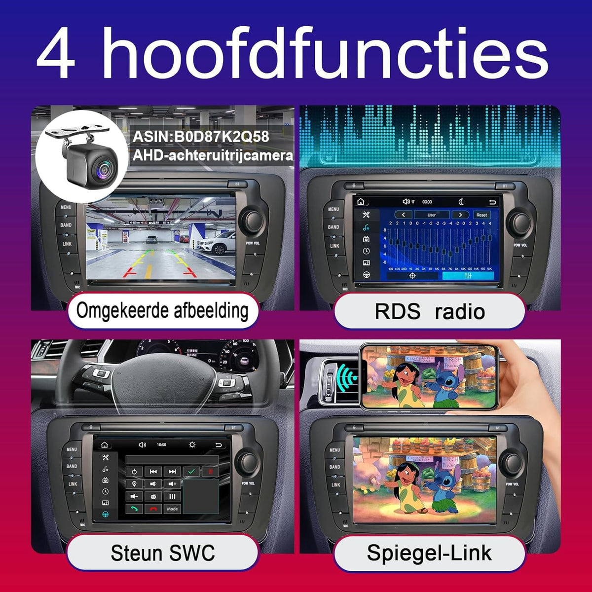 Autoradio – Auto Radio – Wagenradio – Inbouwradio – Multimedia Radio – Wireless CarPlay & Android Auto – 7 Inch Touchscreen – Bluetooth 5.0 Handsfree
