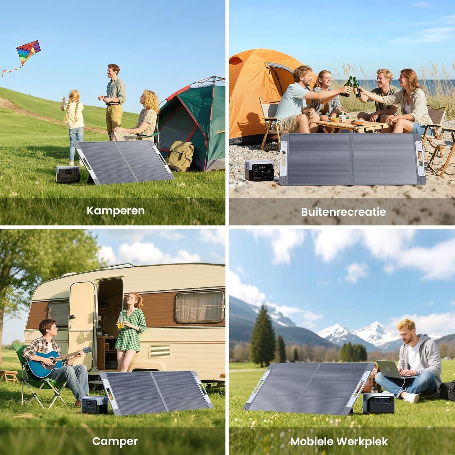 110W Opvouwbaar Zonnepaneel,25% Efficiëntie Met N-Type Cellen Monokristallijne Zonnepanelen, 3.64kg Lichtgewicht, Zonnepaneel voor Draagbaar Powerstation, Caravan, Vissen,Camping