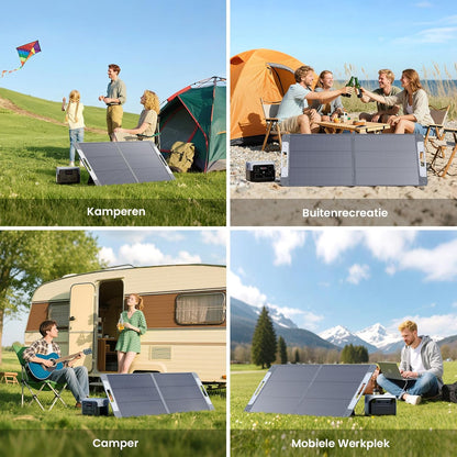 110W Opvouwbaar Zonnepaneel,25% Efficiëntie Met N-Type Cellen Monokristallijne Zonnepanelen, 3.64kg Lichtgewicht, Zonnepaneel voor Draagbaar Powerstation, Caravan, Vissen,Camping
