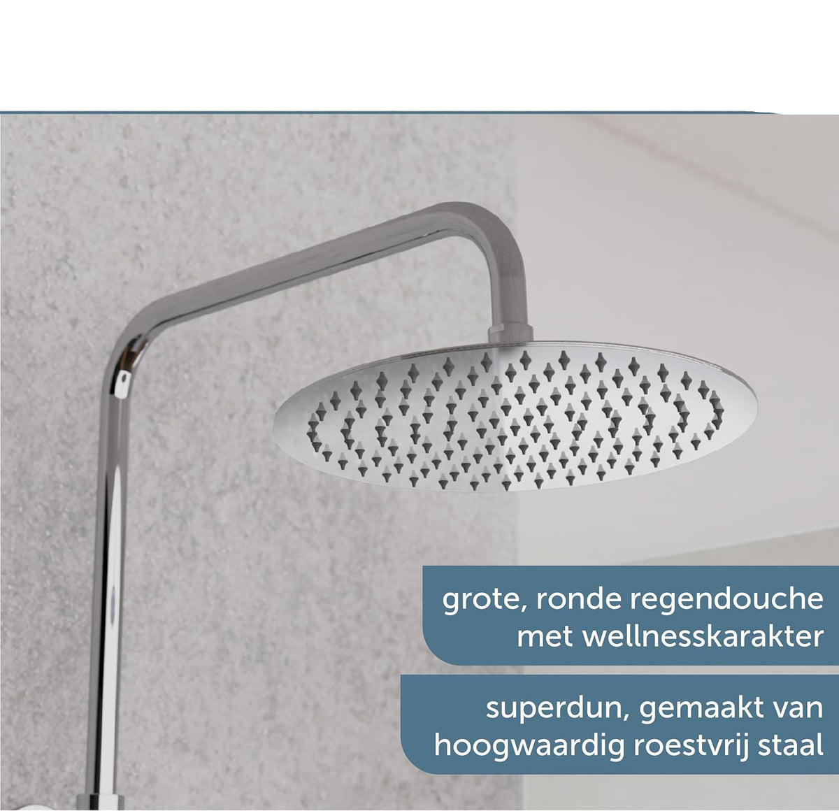 Douche Systeem – Douche Set – Regendouche – Thermostaatkraan – Handdouche – 25 cm Regendouchekop – Waterbesparend Chroom