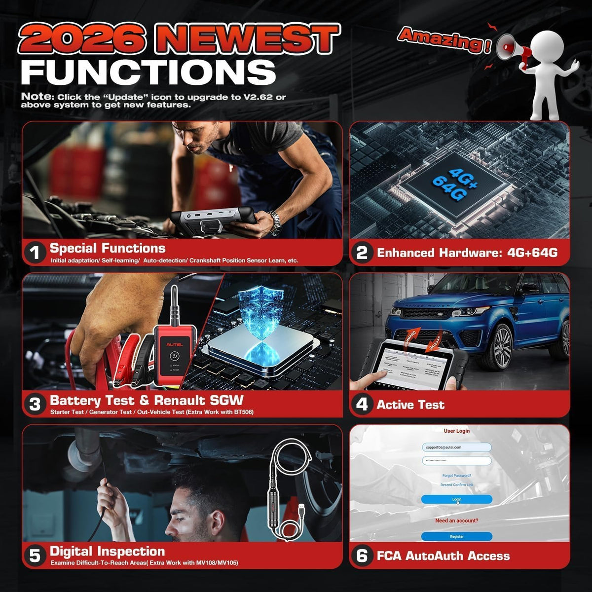 Autel MaxiCOM MK808BT PRO OBD2 Diagnosetool Auto, 2025 Draadloze Ver van MK808S/ MK808/ MX808S, Bidirectioneel zoals MK900/ MK900BT/ MK808BT, Diagnose Alle Systemen, 28+ Services, Compatibel met BT506