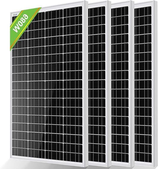 ECO-WORTHY Monocrystalline Solar Panel, 680 W, 12 V, 4 x 170 W Solar Panel, Ideal for Charging 12 V Batteries, for Motorhome, Garden, RV, Boat and Roof of the House - QUORE