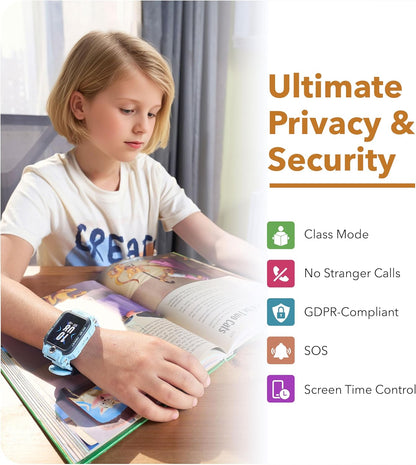 imoo Z7 Smartwatch voor kinderen met telefoon, kindersmartwatch, kindersmartwatch met telefooncall en langdurige video, IPX8 waterdicht (blauw)