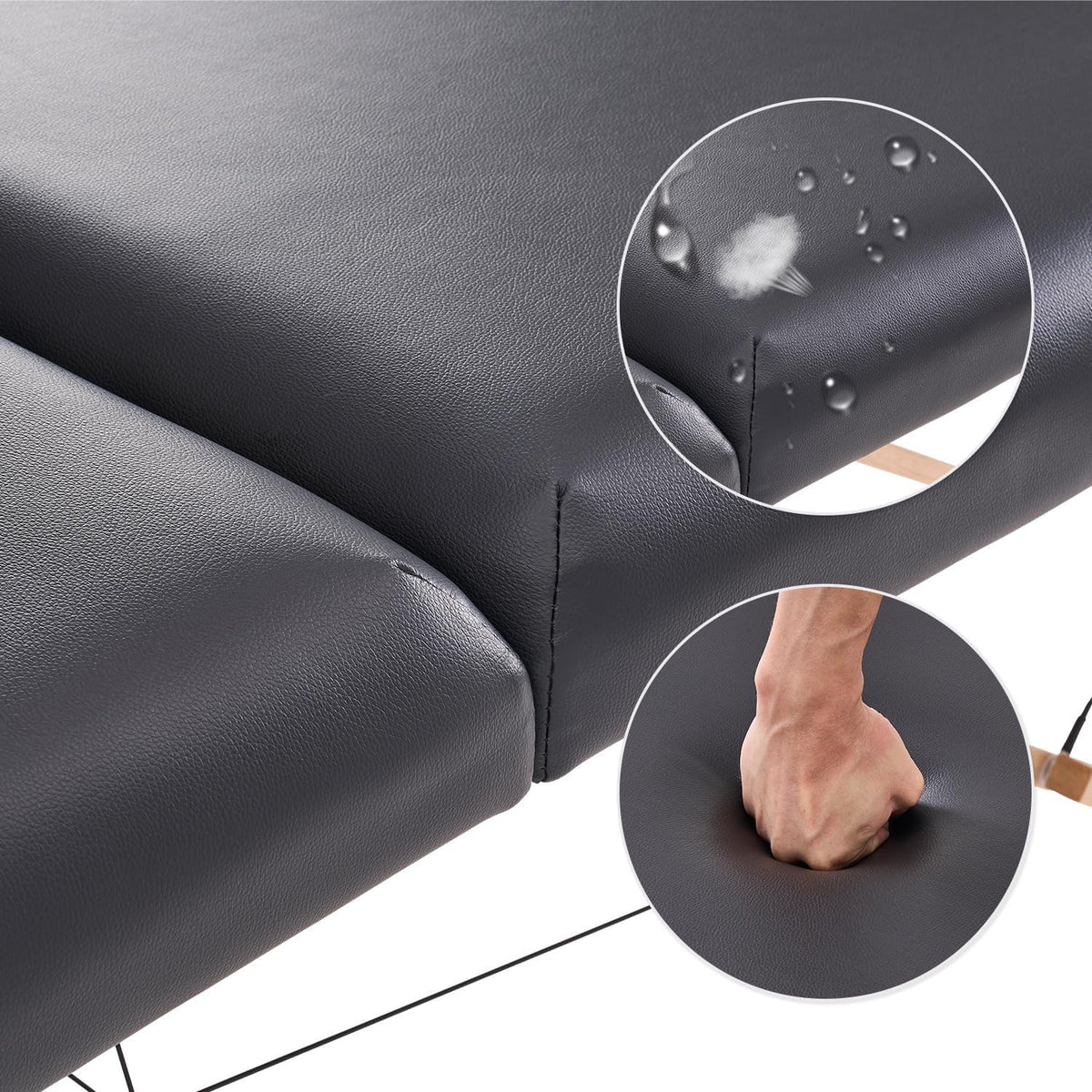 Massagetafel – Behandelbank – Massagebed – Verzorgingstafel – Wimpertafel – Zwart – 60 Cm Breed – Opvouwbaar – 8-Voudig Verstelbaar